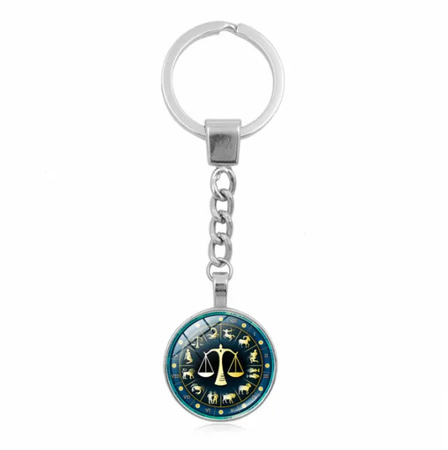 New twelve constellation key ring pendant fine time gemstone key chain Libra - Shop at LoveMi