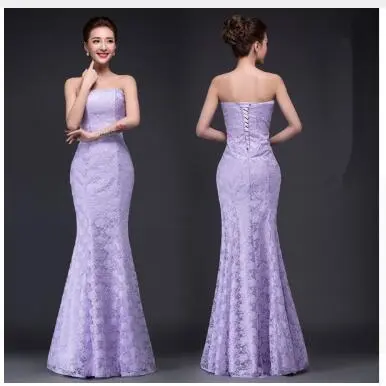 Long dress fuchsia and white lace trailing sexy bride wedding dress - Violet