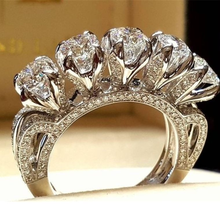 An Cheng wish hot creative simulation diamond engagement ring ebay fashion Europe and America ladies wedding finger ring