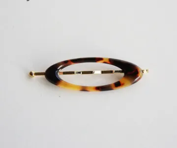South Korea's Dongdaemun direct delivery Personality minimalist small and versatile leopard pattern side clips Hairpin word clip Ellipse - Shop at LoveMi