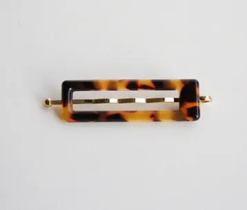 South Korea's Dongdaemun direct delivery Personality minimalist small and versatile leopard pattern side clips Hairpin word clip Square - Shop at LoveMi