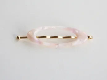 South Korea's Dongdaemun direct delivery Personality minimalist small and versatile leopard pattern side clips Hairpin word clip Elliptical Pink - Shop at LoveMi