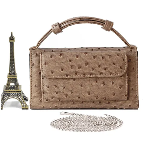 New snake pattern clutch bag handbag chain shoulder Messenger bag wallet ladies long section Khaki - Shop at LoveMi