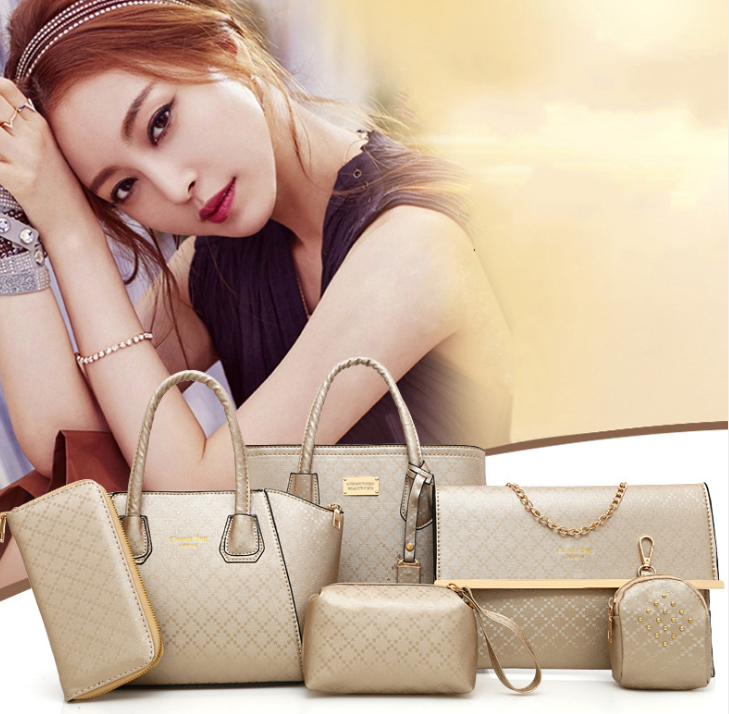 New fashion simple wild crossbody shoulder bag Korean version of the mother bag six-piece