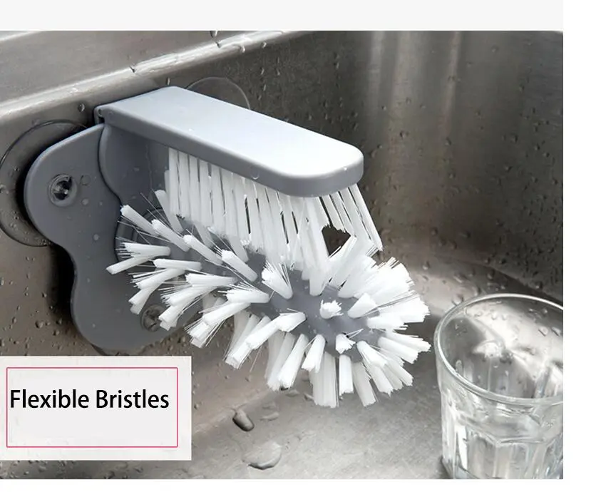 Creative suction wall lazy cup brush glass cleaning brush kitchen rotating cup tea cup brush cup brush – image 6