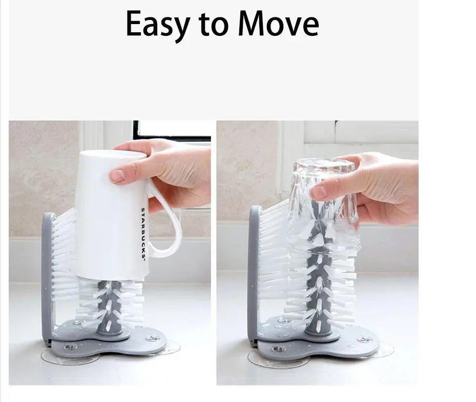 Creative suction wall lazy cup brush glass cleaning brush kitchen rotating cup tea cup brush cup brush – image 8