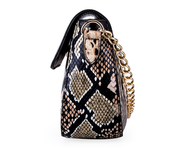 Factory direct snake skin pattern ladies shoulder bag shoulder diagonal new European and American simple atmosphere check bag small bag