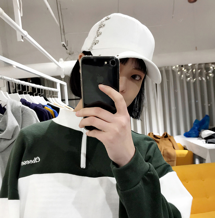 Korean version of the chain hoop cap summer new tide personality street baseball cap male shade hip hop hat