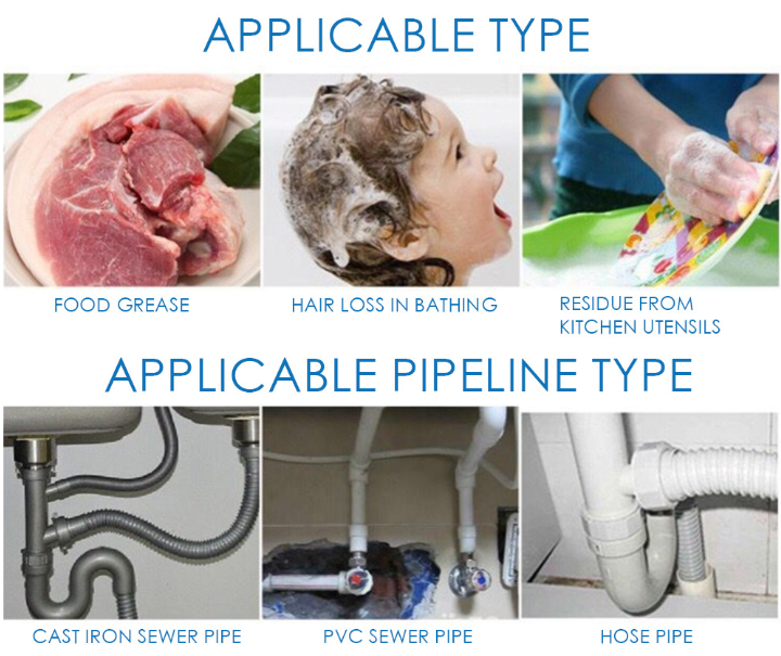 Deodorizing the home kitchen, strong pipe dredging agent, toilet clogged sewer dredging agent