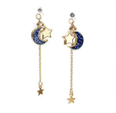 Anime Sailor Moon 25th Cosplay Earring Girl Blue moon star eardrop accessories prop