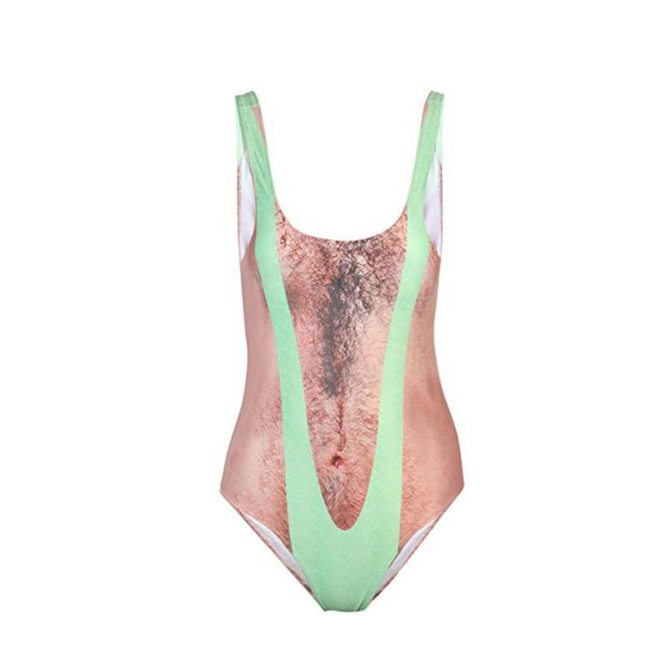 DCross-border New European And American Ladiesskin Chest Hair One-piece Swimsuit Color Bikini Bikini Swimsuit Wholesale