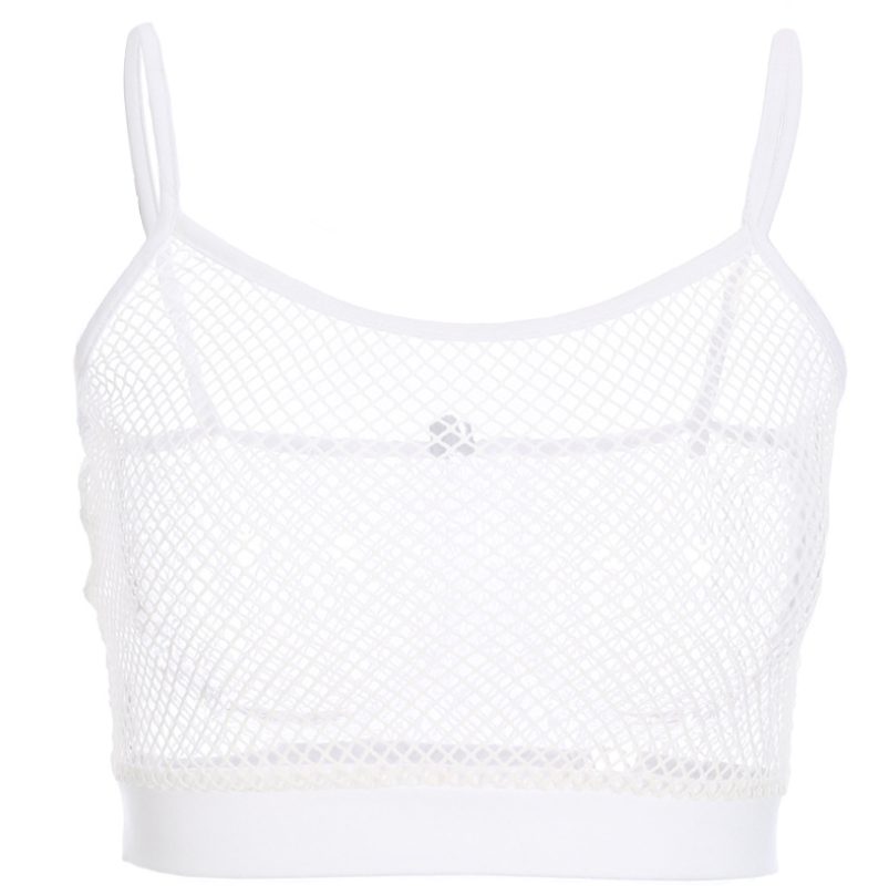 Europe and the United States cross-border foreign trade explosions women's grid hollow sports vest vest smack blouse shirt