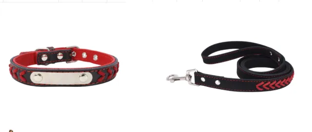 Stainless Steel Iron Dog Collar with Laser Lettering Red - Shop at LoveMi
