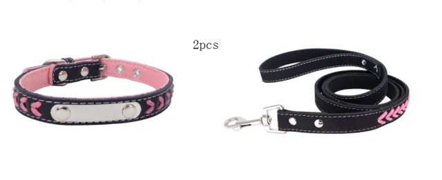 Stainless Steel Iron Dog Collar with Laser Lettering Pink - Shop at LoveMi