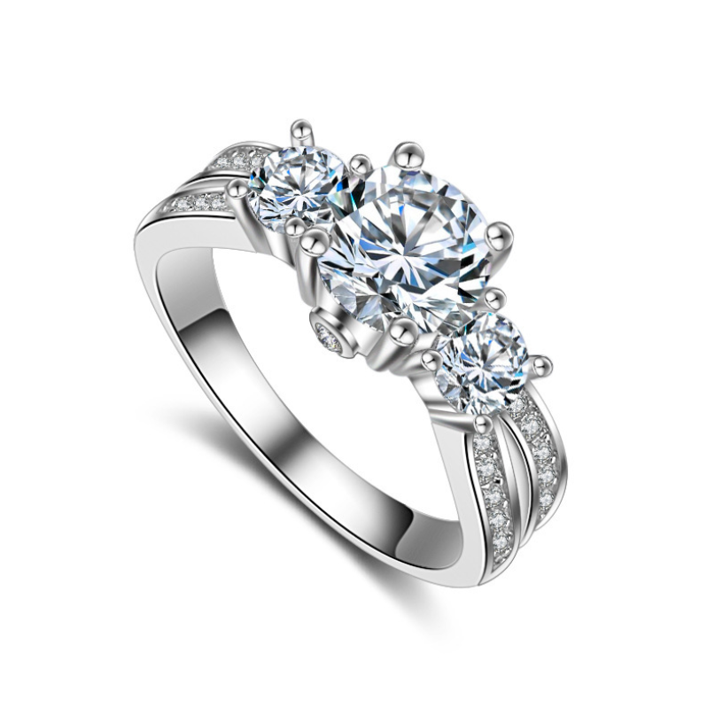 Platinum Exaggerated Vintage Ring European Middle Eastern Country Hot Jewelry Luxury Women's Diamond Ring