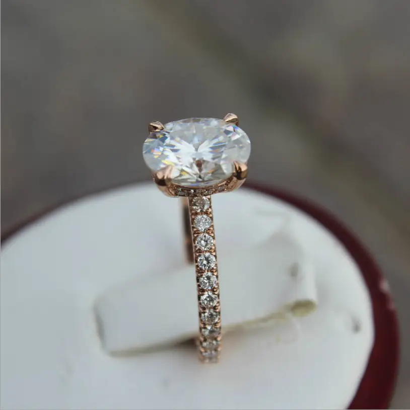 Wish hot new diamond hungry egg-shaped ring Europe and Europe rose gold engagement engagement diamond ring ring