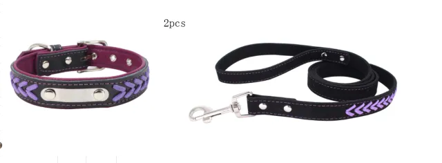 Stainless Steel Iron Dog Collar with Laser Lettering Purple - Shop at LoveMi