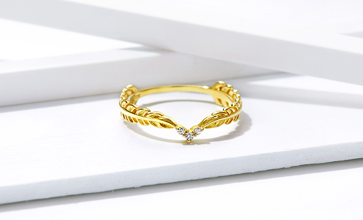 Silver Ziyun cross-border for olive leaf s925 sterling silver ring female European and American fashion gold gold ring SCR507