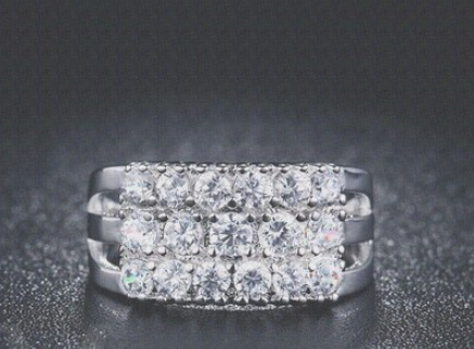 Platinum-plated zircon ring