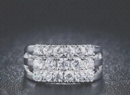 Platinum-plated zircon ring
