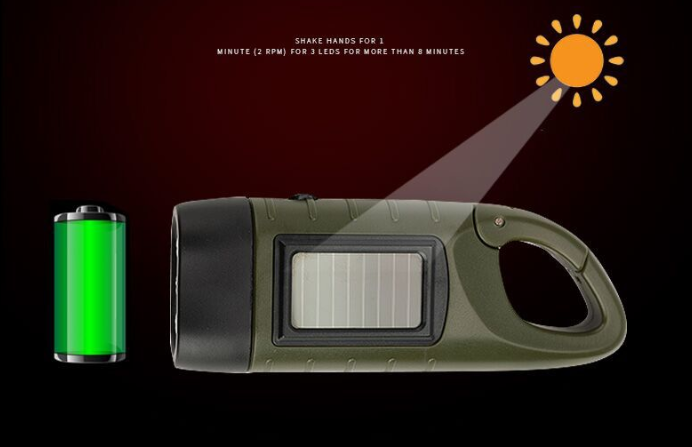 Solar hand-cranked flashlight - Image 2