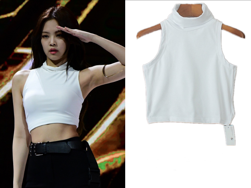 Slim Short Paragraph Inside The Bottoming Shirt Exposed Navel High Collar Vest