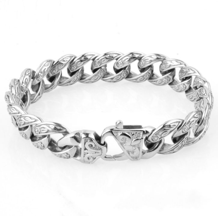 Men's European and American fashion titanium steel stainless steel bracelet