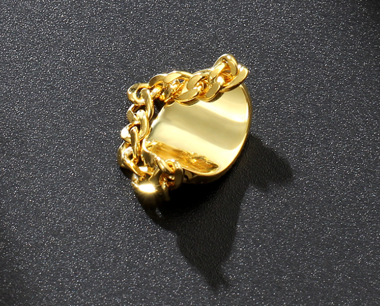 Europe and America A home s925 silver crystal diamond OUI chain ring female simple exquisite couple ring personality ring silver jewelry