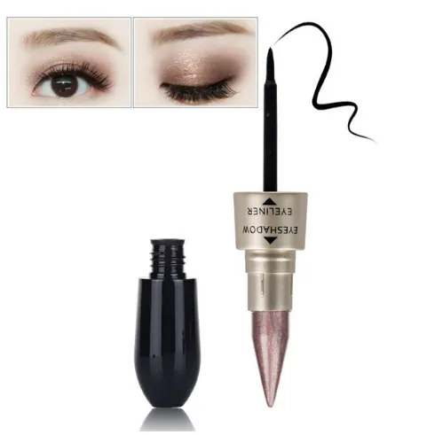 Double head six color eyeshadow black eyeliner - Crimson