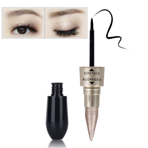Double head six color eyeshadow black eyeliner Khaki - Shop at LoveMi