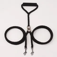 Pet Hand-knitted Traction Wear-resistant Dog Leash Double-ended Hand-knitted Braided Rope Outdoor Dog Leash - Black - View 1