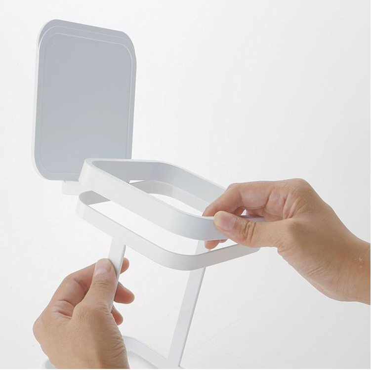 Desktop trash can flip trash can