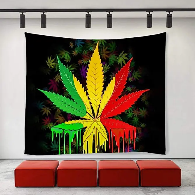 Blankigra Grass Hemp Leaf Tapestry Wall-mounted
