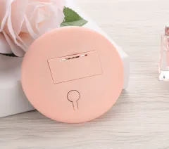 New charging portable smart beauty mirror HD makeup mirror LED portable light mirror light makeup mirror with light - Pink Battery - View 1