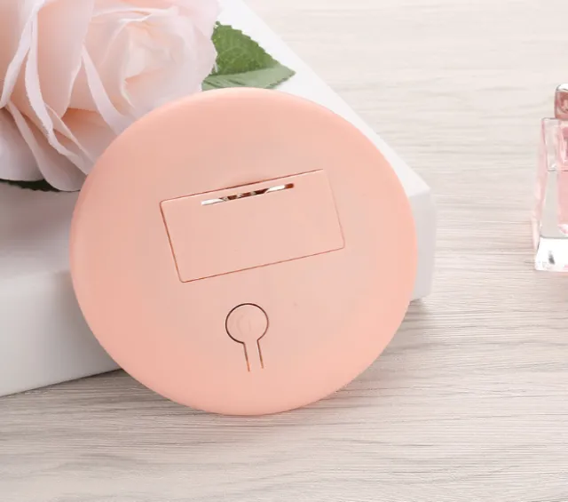 New charging portable smart beauty mirror HD makeup mirror LED portable light mirror light makeup mirror with light Pink Battery - Shop at LoveMi