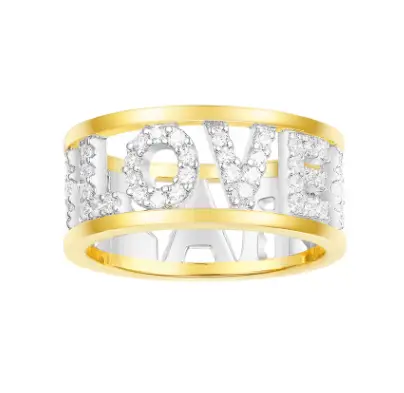 Sterling silver crystal diamond couple ring