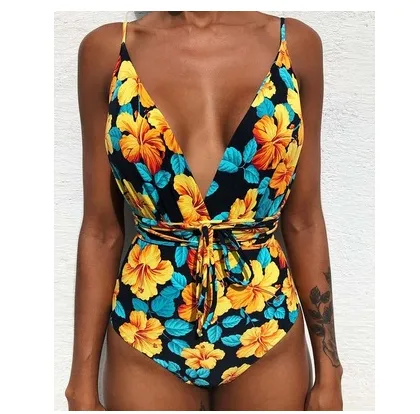 One Piece Swimsuit Backless Monokini Swimwear Women - S-S