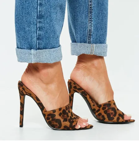 Women's Sandals And Slippers Early Autumn New Fish Mouth Pointed Sexy High Heels - Leopard