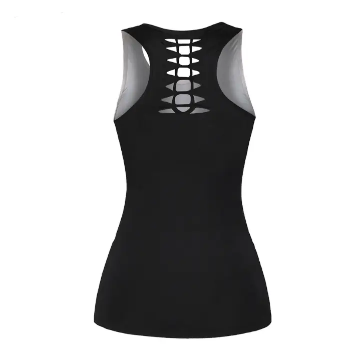 3D digital printing hollowwork vest vest slim backless top