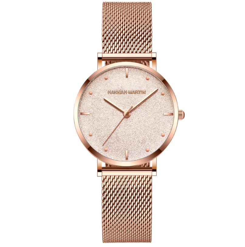 Japanese movement Amazon brand authorized special invoice IP plating quartz watch Ms. waterproof mesh belt watch