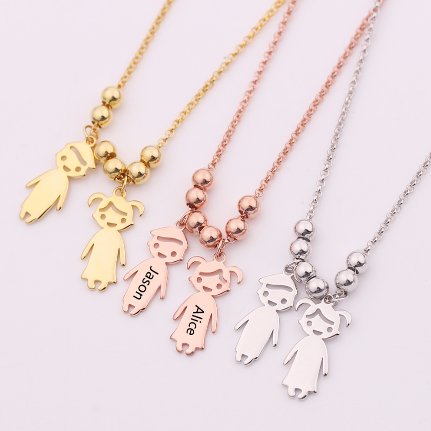 Amazon wish creative new boy and girl fashion alloy custom necklace Europe and America stainless steel necklace