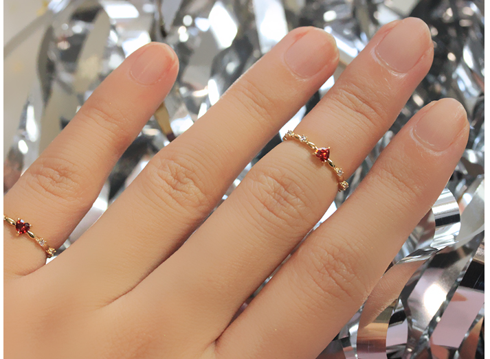 United Georgia South Heart Network Red Lace Ring Women's Tail Rings Cute Japanese and Korean Influx Student Accessories