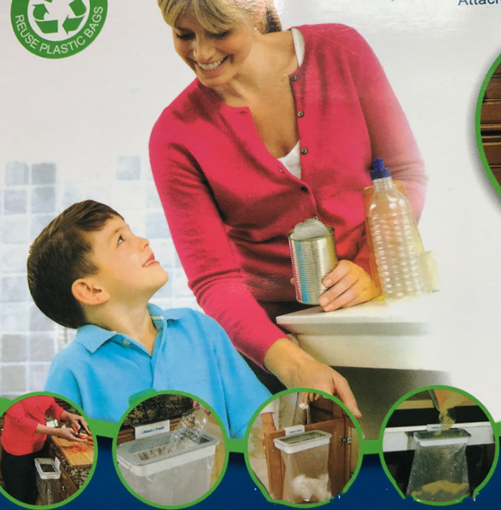 Hook-type door rear storage rack kitchen garbage rack cabinet garbage bag trash can