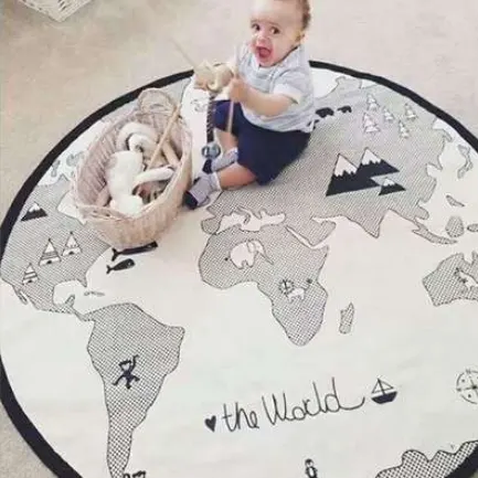 World Map Play Mats Funny Cartoon Newborn Baby Carpet