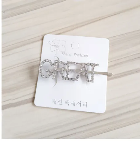 Fashion girls silver plated English alphabet clips trend hair accessories side clips hairpin 11Style - Shop at LoveMi