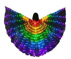 LED Butterfly Wings Halloween Stage Performance Props Women Dance Prop DJ LED Dance Wings Light Up Wing Costume Dance Wings Rainbow Colors With Sti... - View 1