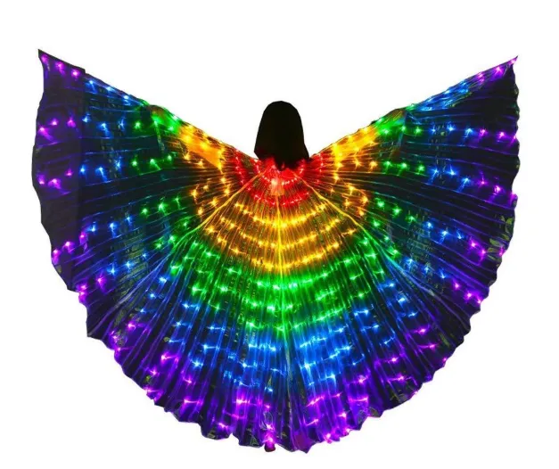 LED Butterfly Wings Halloween Stage Performance Props Women Dance Prop DJ LED Dance Wings Light Up Wing Costume Dance Wings Rainbow Colors With Sti... Adult - Shop at LoveMi