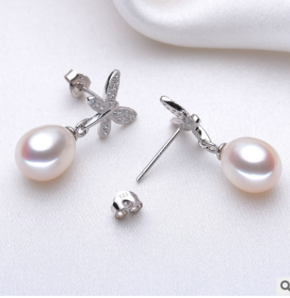 Fashion Natural Pearl Earrings Korea Creative Earrings Pearl Stud Earrings
