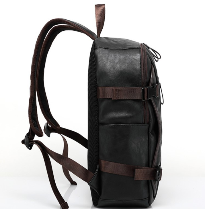 New Men's Backpack Fashion Style Leather Middle School Bag Men's Bag