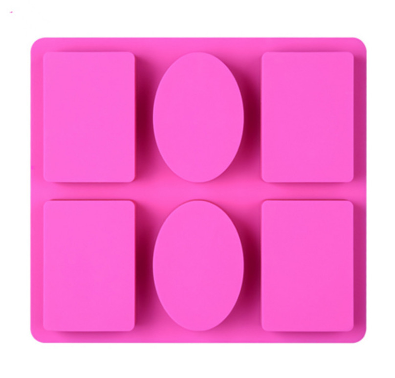 6-hole rectangular oval handmade soap-based mold homemade essential oil soap-resistant plant soap-based soft mold